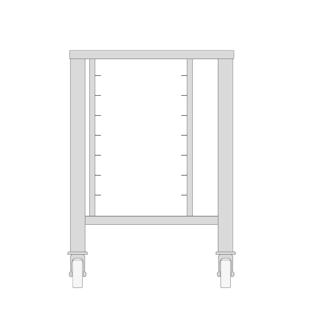 Table à roulettes pour steamer 5 × GN 2/3