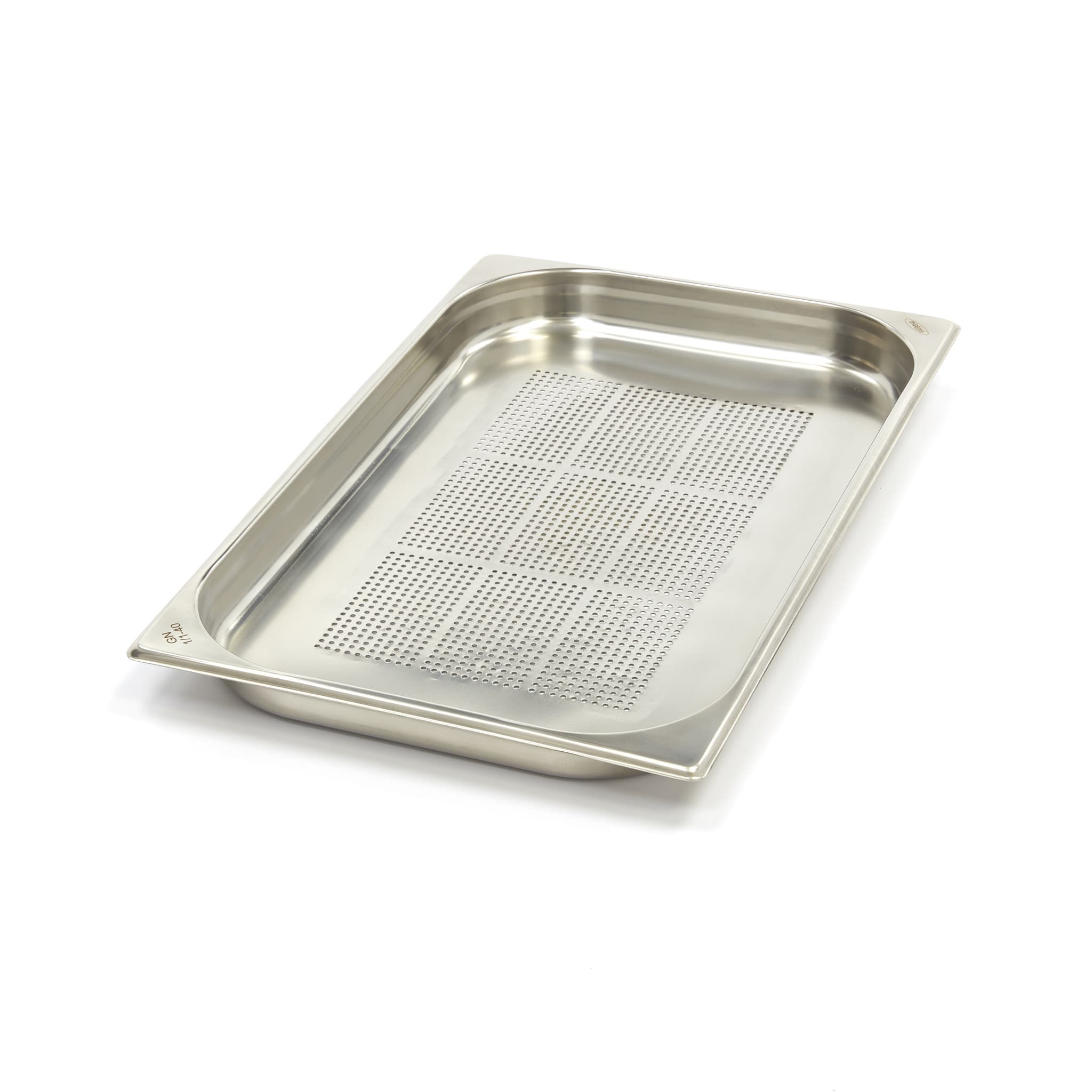 Récipient gastronorm - 1/1 GN - profondeur 4 cm - acier inoxydable - perforé