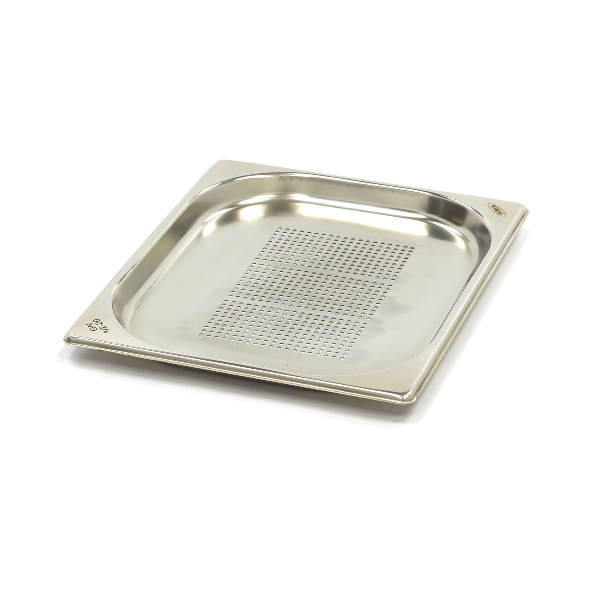Récipient gastronorm - 1/2 GN - profondeur 2 cm - acier inoxydable - perforé
