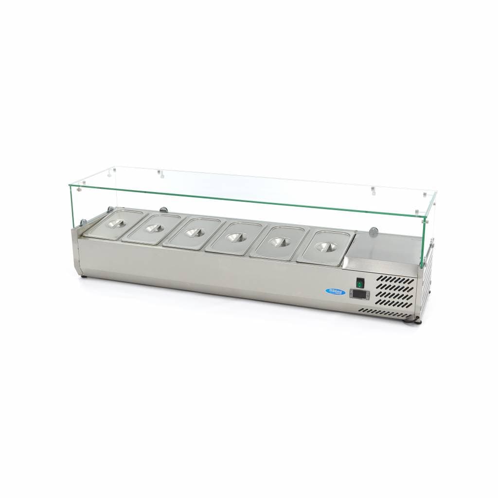 Réfrigérateur de préparation de comptoir - 150 cm - s'adapte à 6 x 1/3 GN