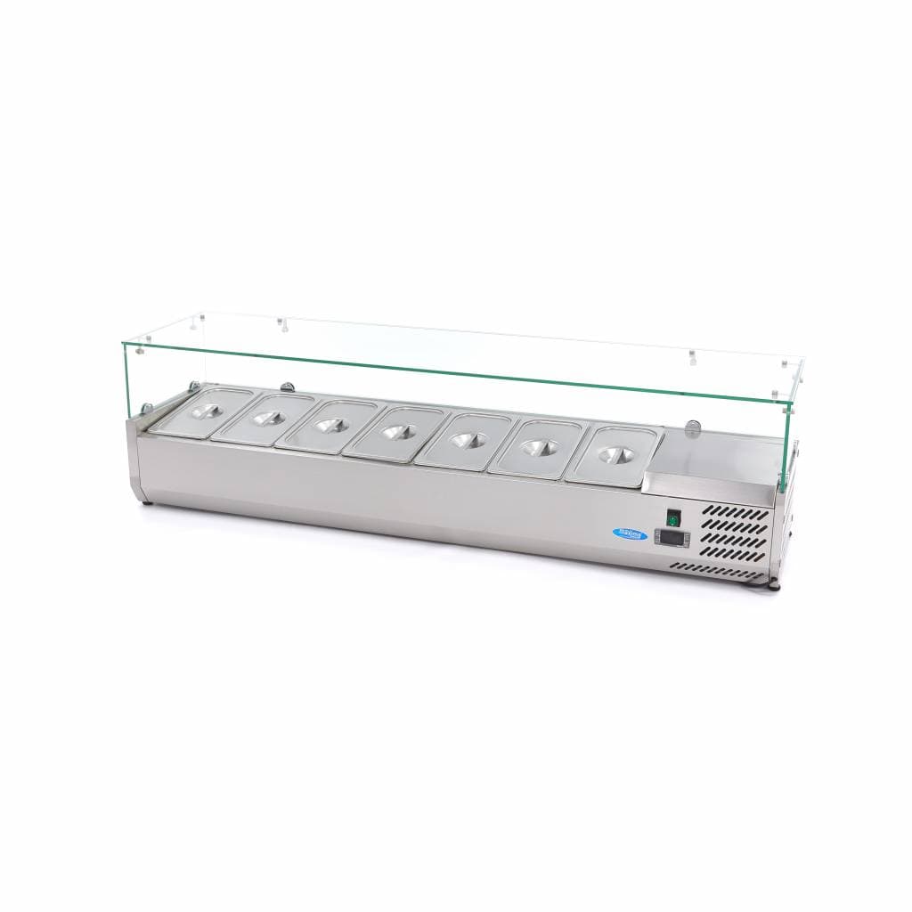Réfrigérateur de préparation de comptoir - 160 cm - s'adapte à 7 x 1/3 GN