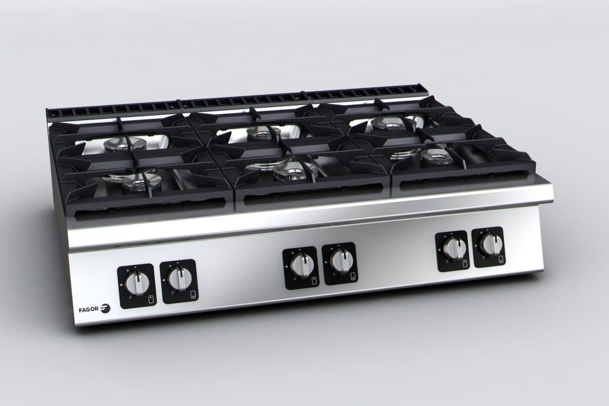 Fourneau top - 6 feux vifs C-G960 H, gaz naturel
