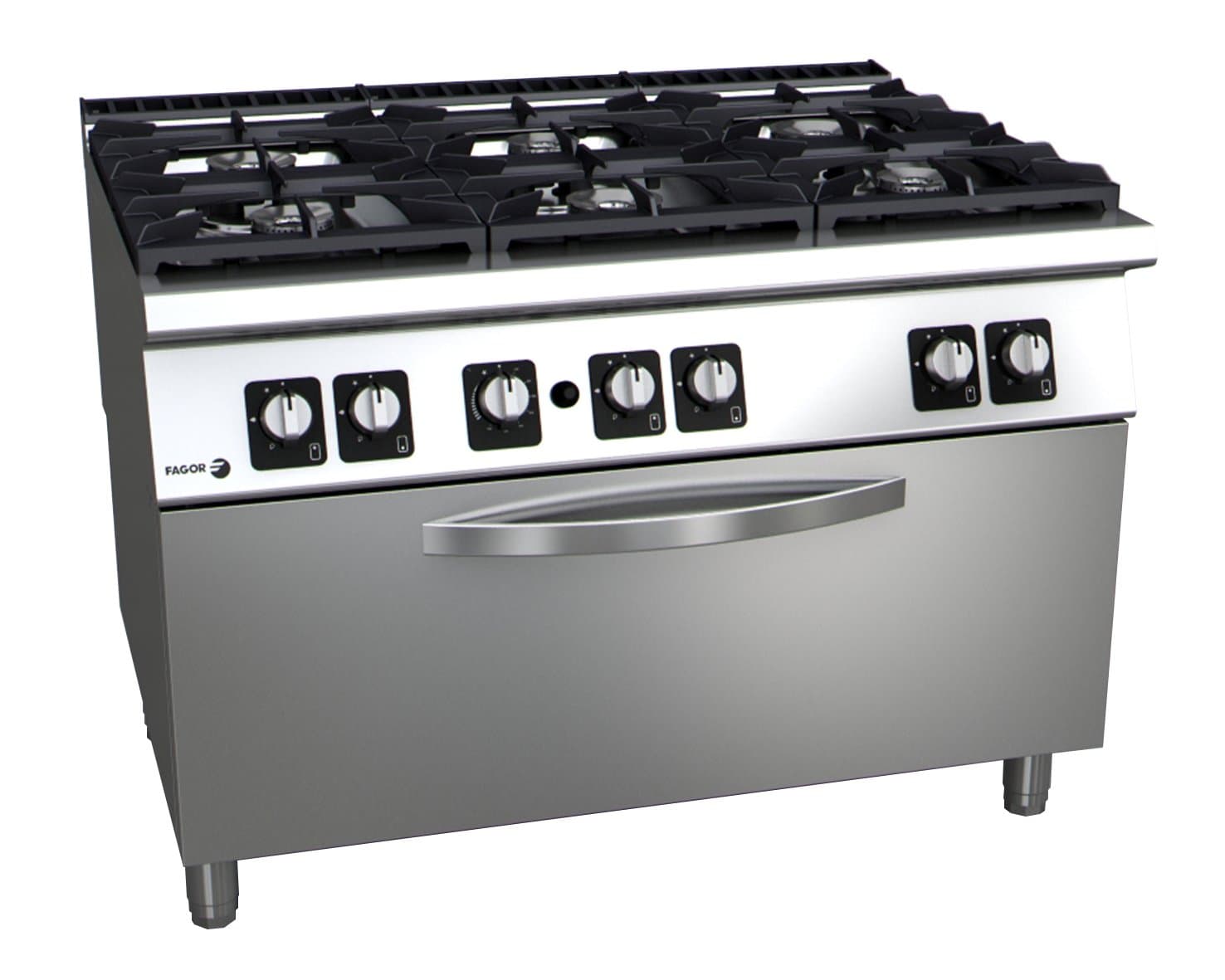 FOURNEAU-6 feux vifs sur four gaz large C-G961 OP, gaz naturel