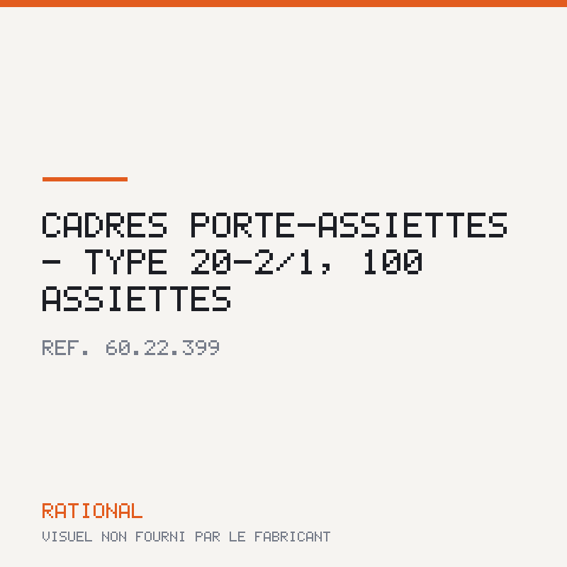 Cadres porte-assiettes - Type 20-2/1, 100 assiettes