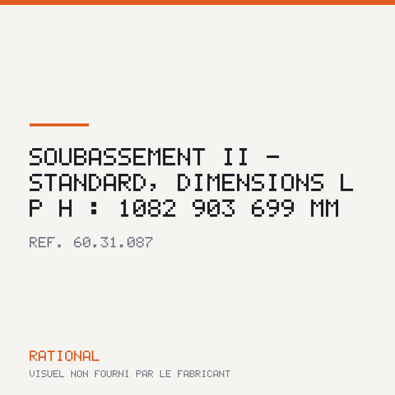 Soubassement II - Standard, dimensions L | P | H : 1082 | 903 | 699 mm