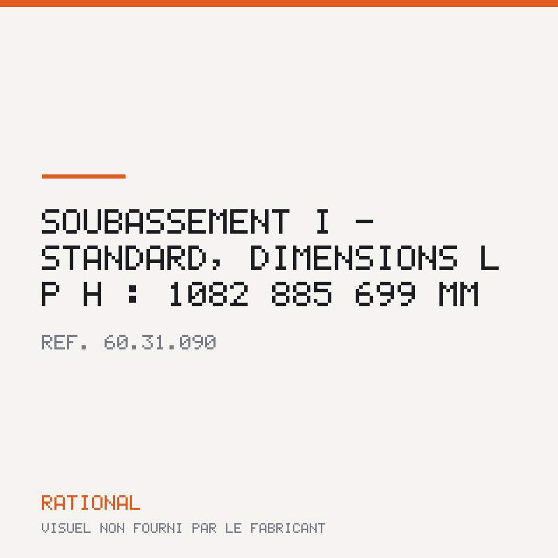 Soubassement I - Standard, dimensions L | P | H : 1082 | 885 | 699 mm