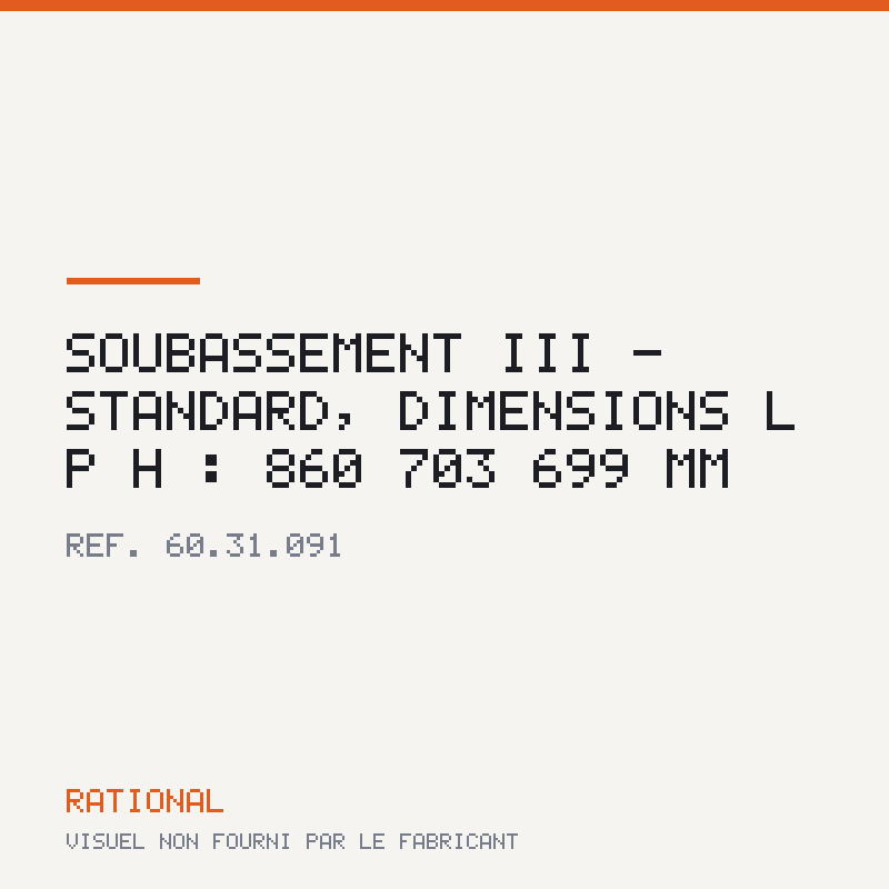Soubassement III - Standard, dimensions L | P | H : 860 | 703 | 699 mm