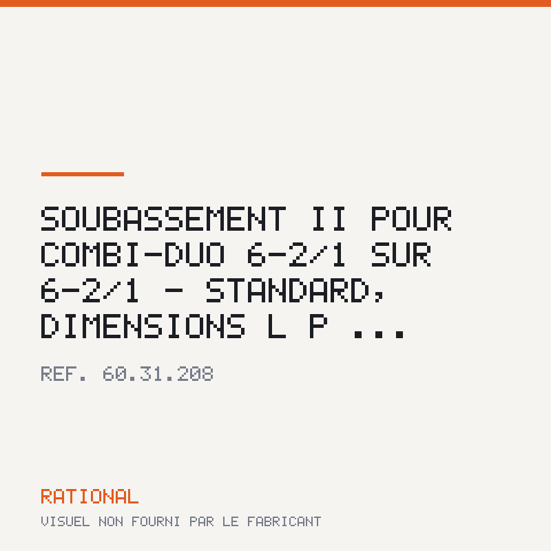 Soubassement II pour Combi-Duo 6-2/1 sur 6-2/1 - Standard, dimensions L | P |...