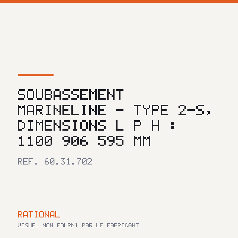 Soubassement MarineLine - Type 2-S, dimensions L | P | H : 1100 | 906 | 595 mm