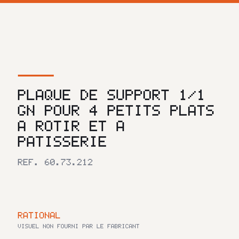 Plaque de support 1/1 GN pour 4 petits plats à rôtir et à pâtisserie