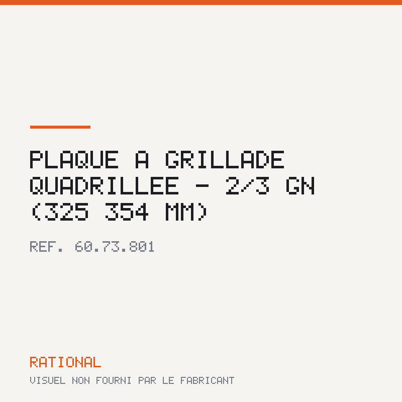 Plaque à grillade quadrillée - 2/3 GN (325 × 354 mm)