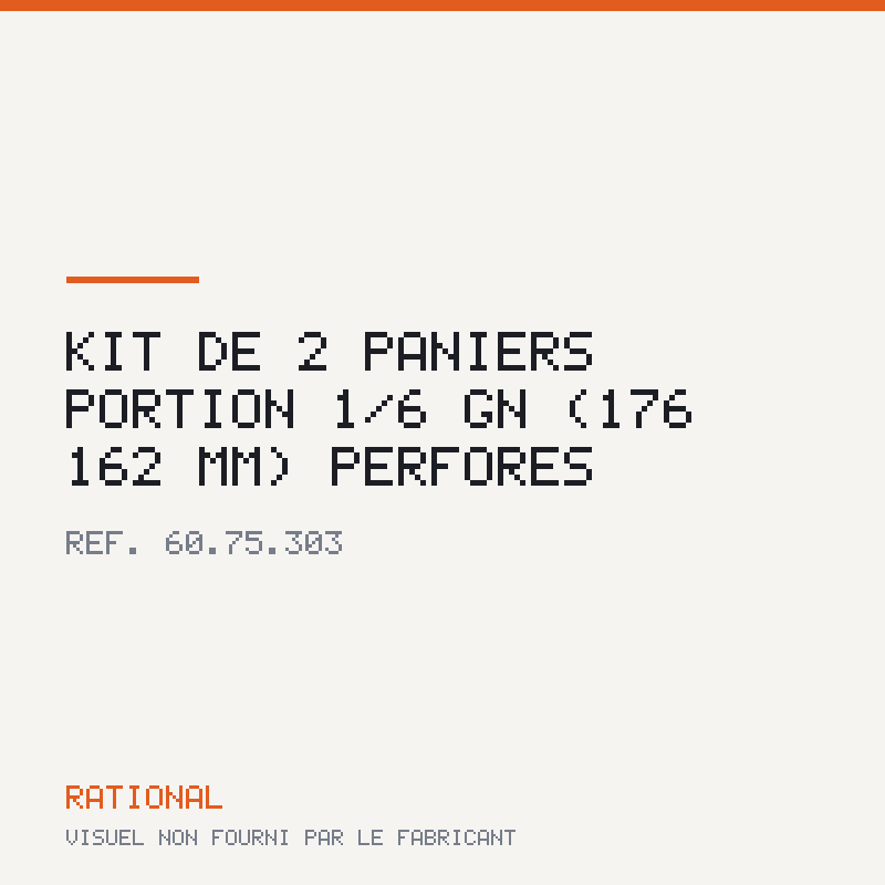 Kit de 2 paniers « portion » 1/6 GN (176 × 162 mm) perforés