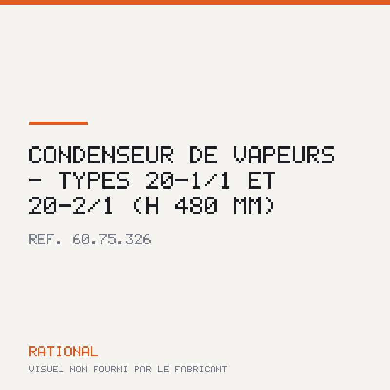 Condenseur de vapeurs - Types 20-1/1 et 20-2/1 (H 480 mm)