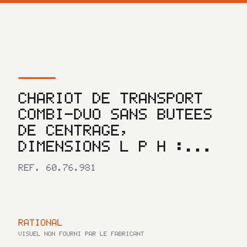 Chariot de transport Combi-Duo sans butées de centrage, dimensions L | P | H :...