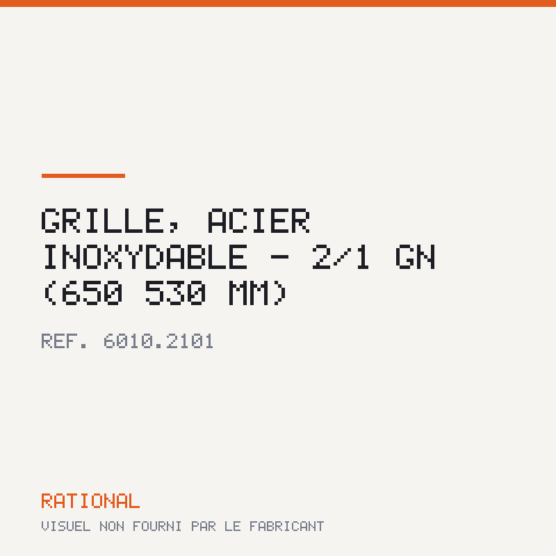 Grille, acier inoxydable - 2/1 GN (650 × 530 mm)