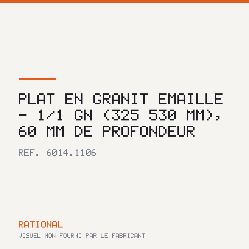 Plat en granit émaillé - 1/1 GN (325 × 530 mm), 60 mm de profondeur