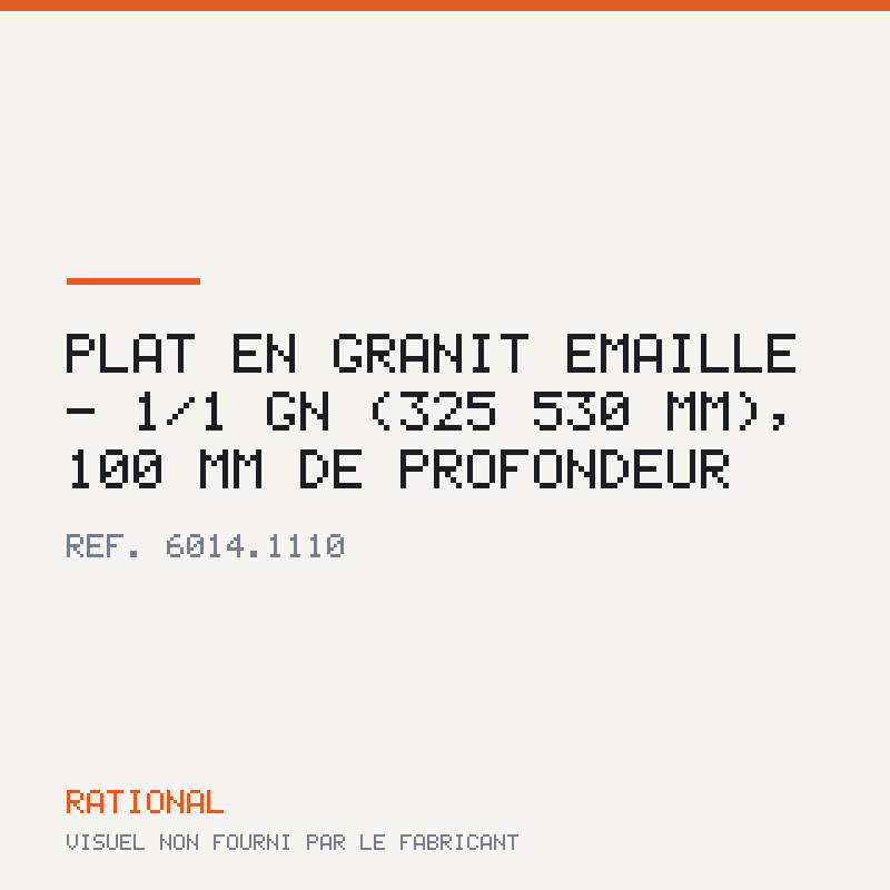 Plat en granit émaillé - 1/1 GN (325 × 530 mm), 100 mm de profondeur