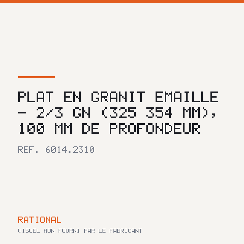 Plat en granit émaillé - 2/3 GN (325 × 354 mm), 100 mm de profondeur