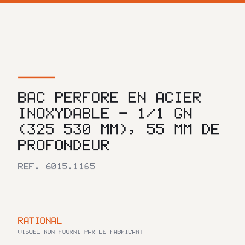 Bac perforé en acier inoxydable - 1/1 GN (325 × 530 mm), 55 mm de profondeur