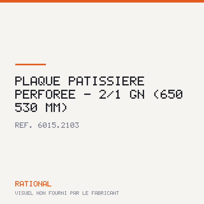 Plaque pâtissière perforée - 2/1 GN (650 × 530 mm)