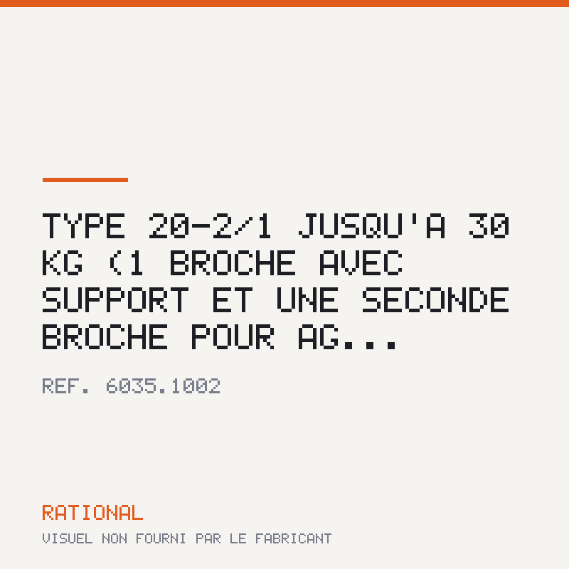 Type 20-2/1 jusqu'à 30 kg (1 broche avec support et une seconde broche pour ag...