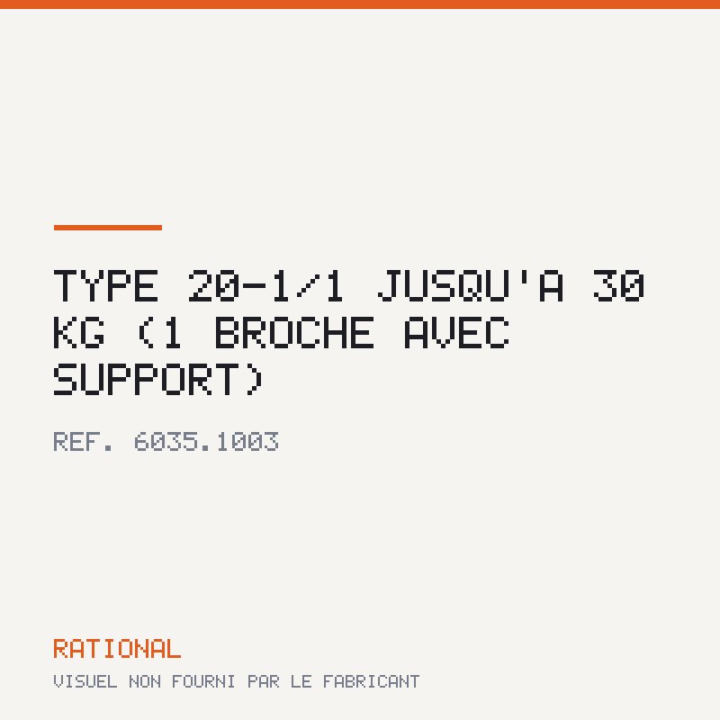 Type 20-1/1 jusqu'à 30 kg (1 broche avec support)