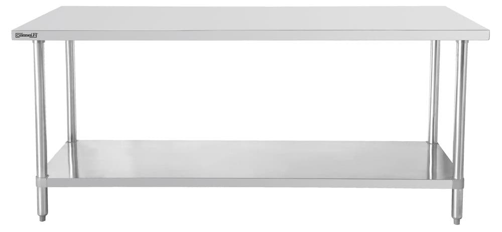 Table de travail inox 700 avec étagère 600 mm