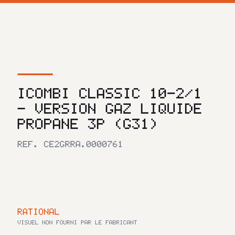 iCombi Classic 10-2/1 - version gaz liquide propane 3P (G31)