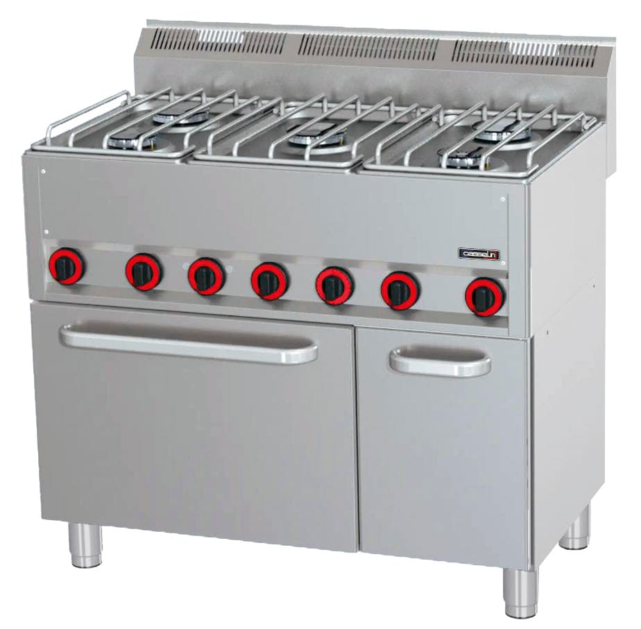 Fourneau gaz 5 feux avec four électrique ventilé GN 1/1 P 99