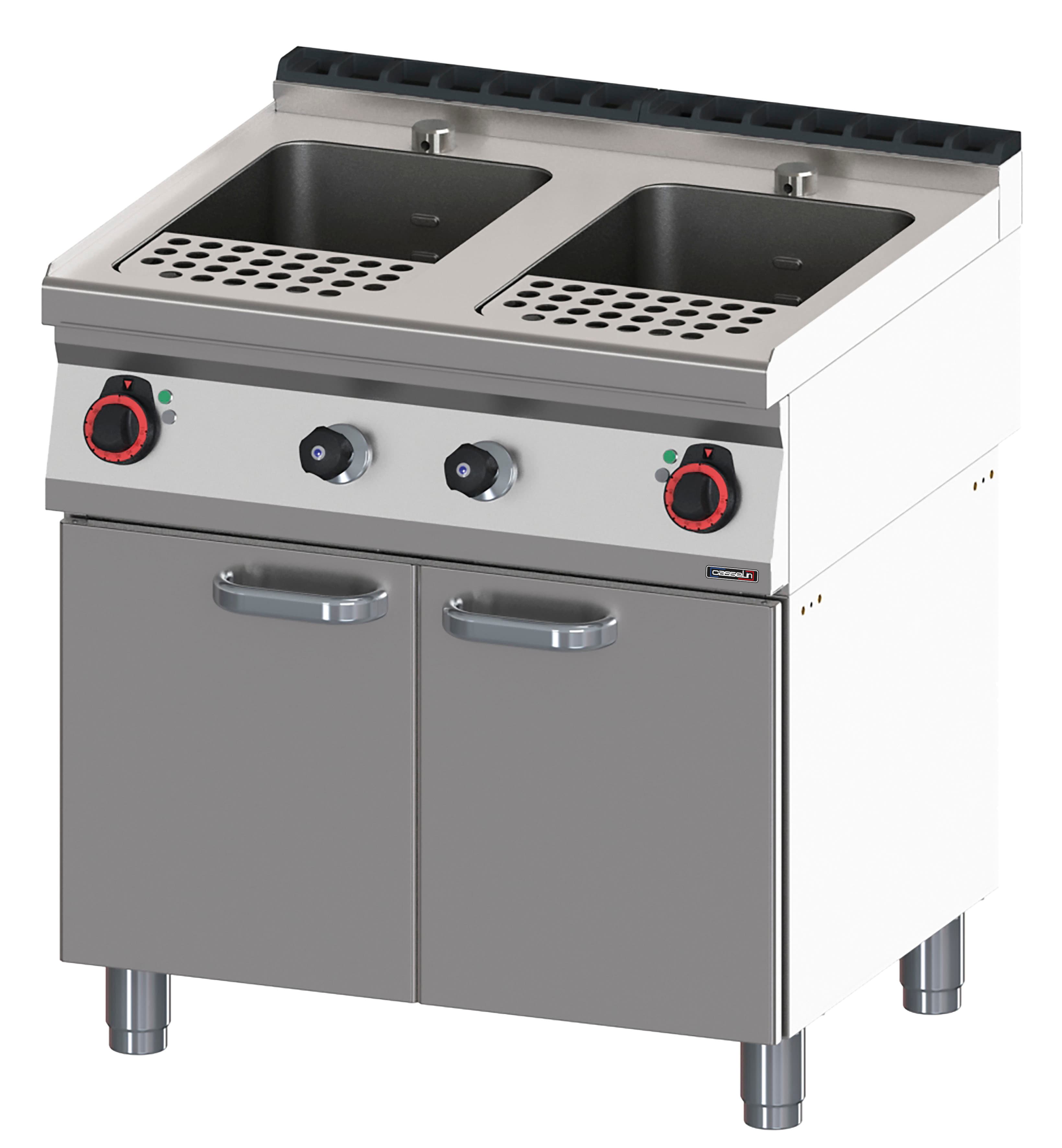 Cuiseur à pâtes avec soubassement 2x23 litres 80
