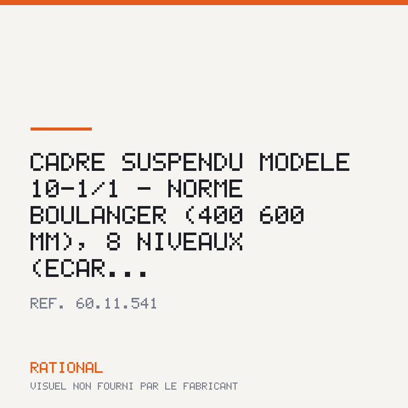 Cadre suspendu modèle 10-1/1 - Norme boulanger (400 × 600 mm), 8 niveaux (écar...