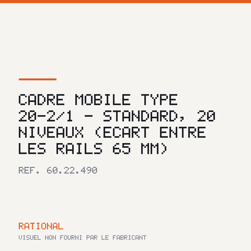 Cadre mobile type 20-2/1 - Standard, 20 niveaux (écart entre les rails 65 mm)