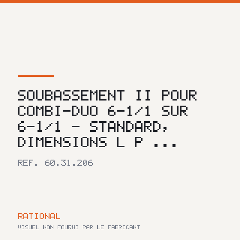 Soubassement II pour Combi-Duo 6-1/1 sur 6-1/1 - Standard, dimensions L | P |...