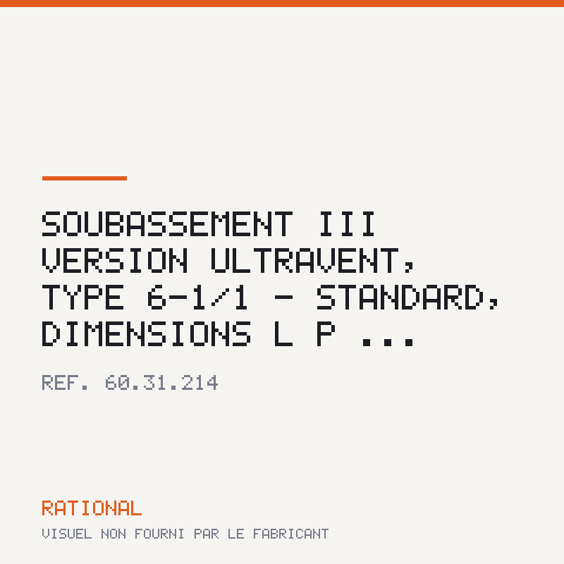 Soubassement III version UltraVent, type 6-1/1 - Standard, dimensions L | P |...