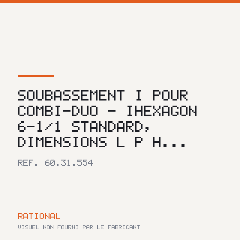 Soubassement I pour Combi-Duo - iHexagon 6-1/1 Standard, dimensions L | P | H...
