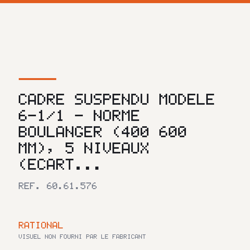 Cadre suspendu modèle 6-1/1 - Norme boulanger (400 × 600 mm), 5 niveaux (écart...