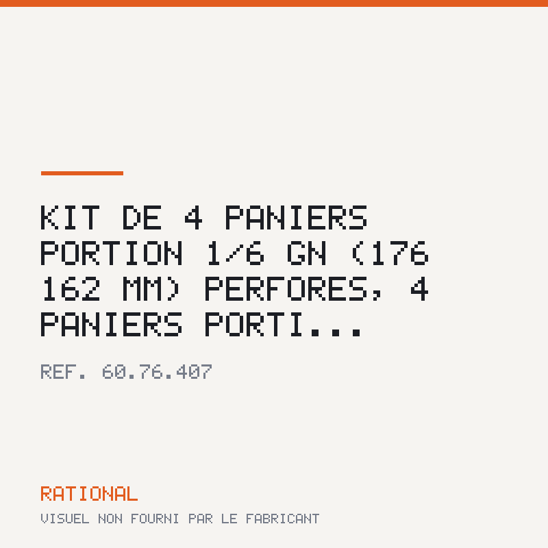 Kit de 4 paniers « portion » 1/6 GN (176 × 162 mm) perforés, 4 paniers « porti...