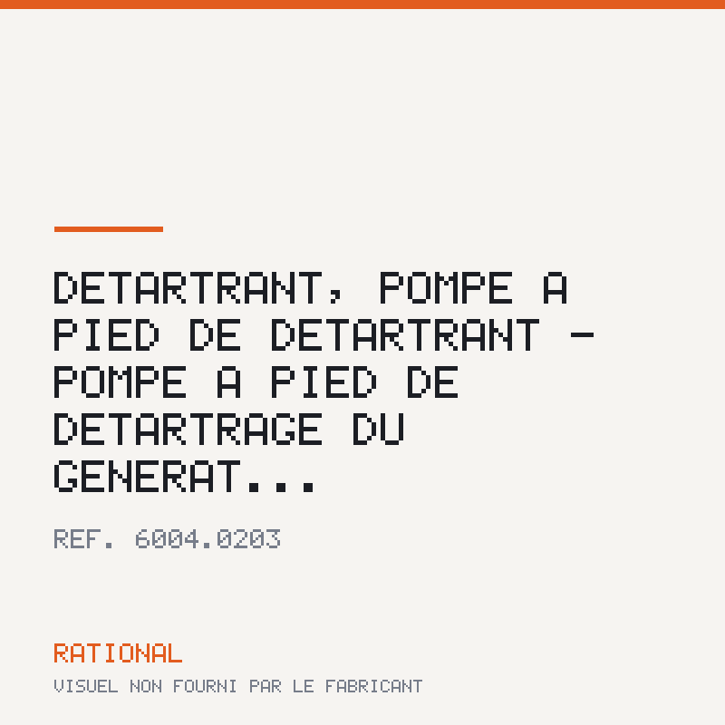 Détartrant, pompe à pied de détartrant - Pompe à pied de détartrage du générat...