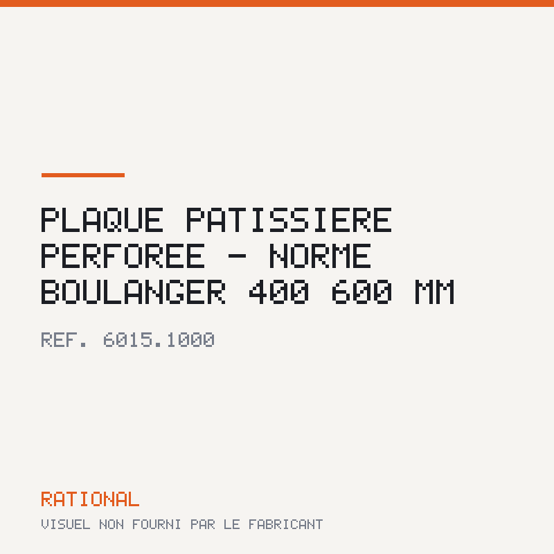 Plaque pâtissière perforée - Norme boulanger 400 × 600 mm