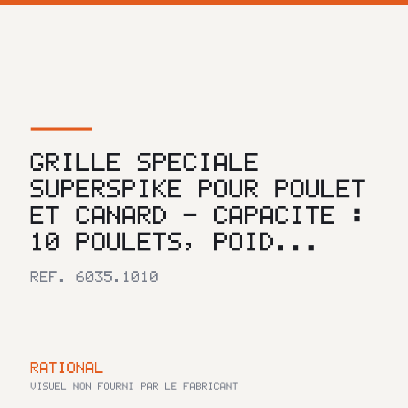 Grille spéciale Superspike pour poulet et canard - Capacité : 10 poulets, poid...