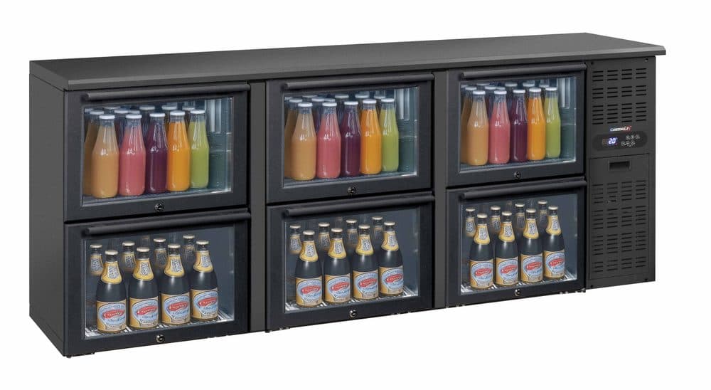 Arrière bar 3 x 2 tiroirs vitrés
