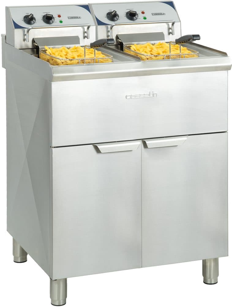 Friteuse électrique sur pieds 2 x 10 litres haut rendement