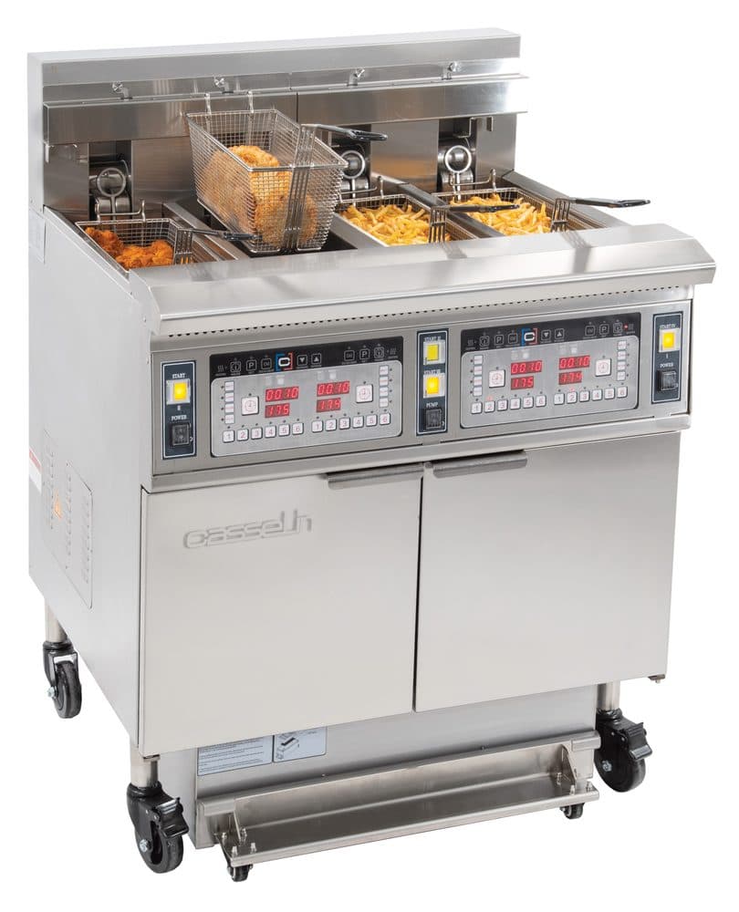 Friteuse électrique avec filtration 4 x 12 litres 17+17kW