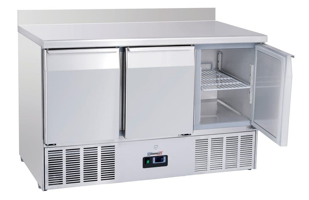Saladette avec dosseret 3 portes GN 1/1