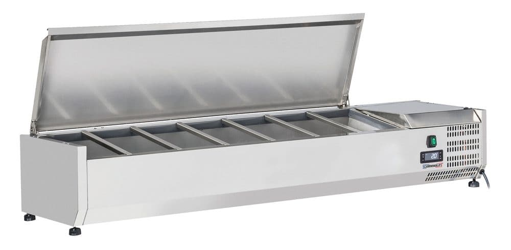 Saladette à poser 7 x GN 1/4 avec couvercle