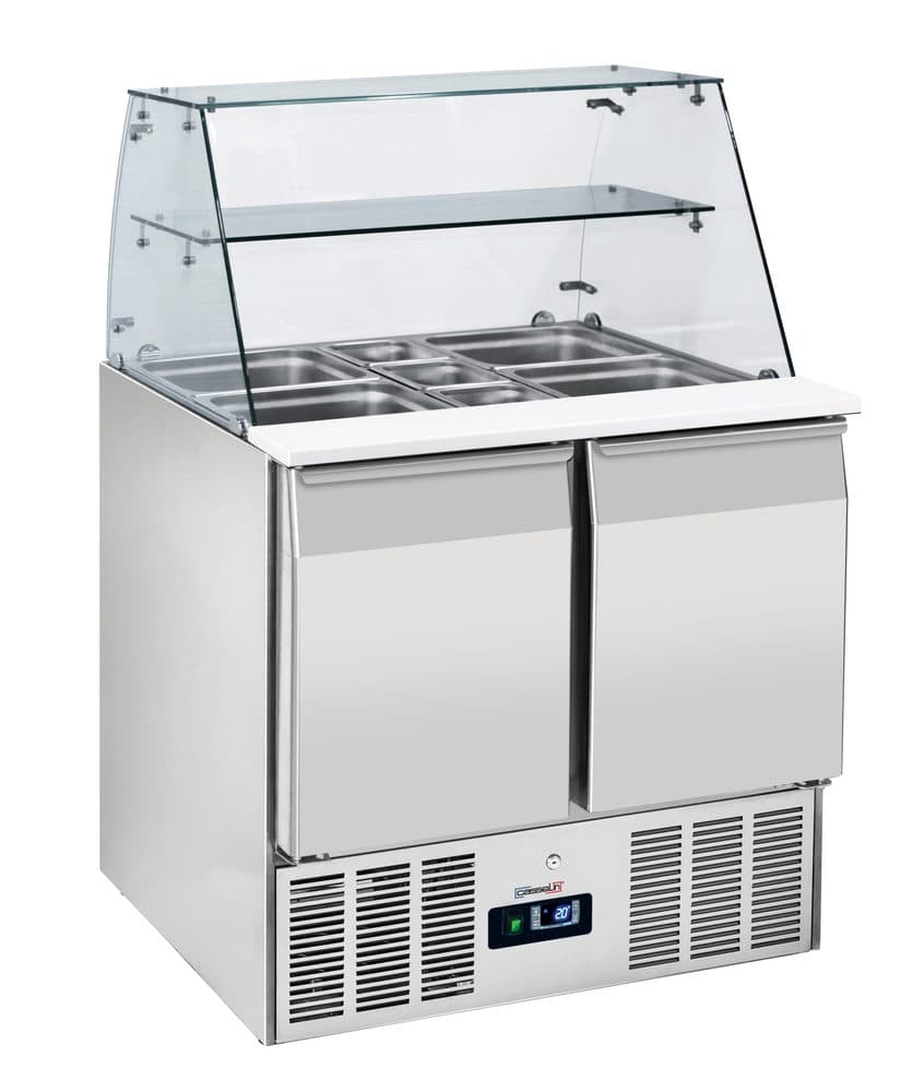 Saladette vitrine 2 portes GN 1/1
