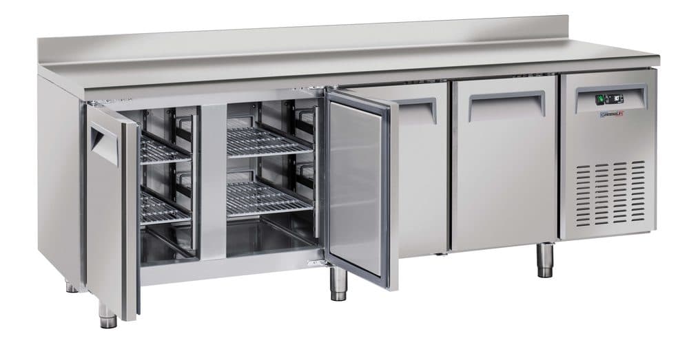 Table réfrigérée avec dosseret 4 portes