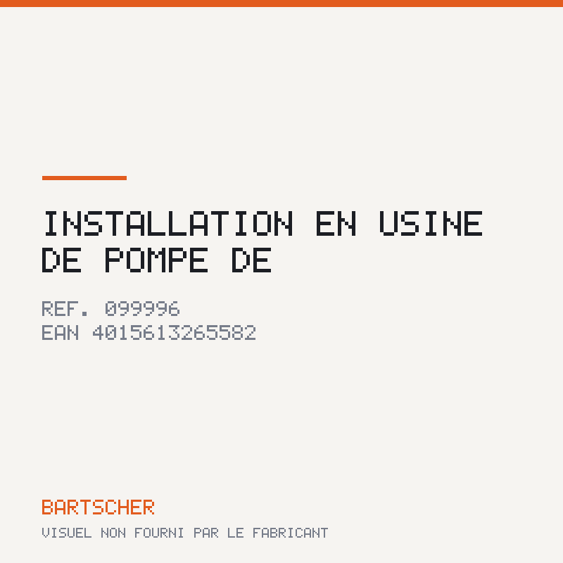 Installation en usine de pompe de