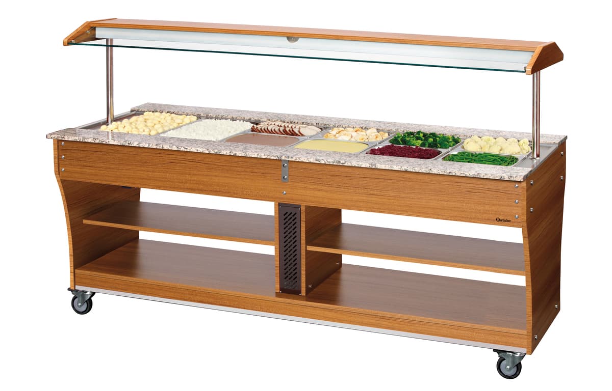 Chariot buffet, chaud, 6x1/1GN