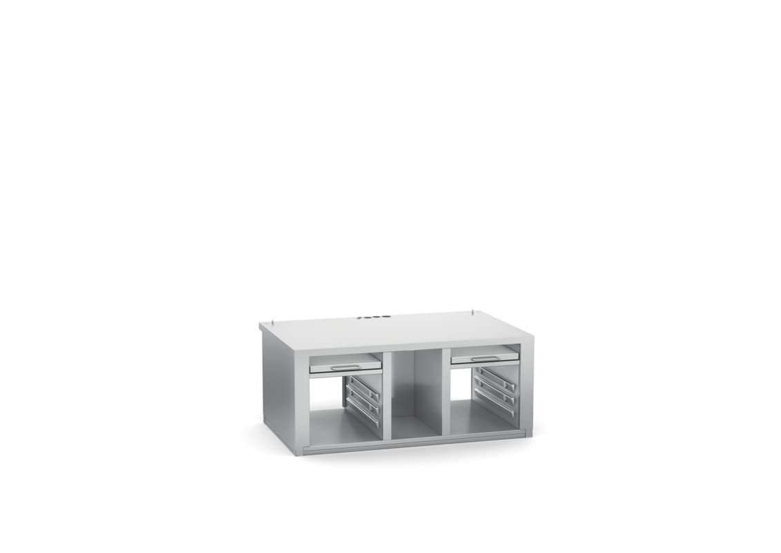 Soubassement pour installation sur socle avec cadre - Type 2-XS, dimensions L...